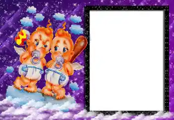 Nuotraukų efektas iš kategorijos Zodiako ženklai № 162123. Užrašas ant rėmelio: Dvyniai